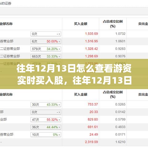 往年12月13日游資實時買入股查看指南，深度評測與介紹