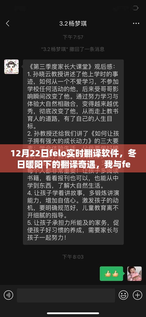 我與felo實(shí)時(shí)翻譯軟件的冬日奇緣，翻譯奇遇與溫馨日常