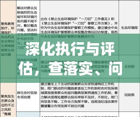 深化執(zhí)行與評(píng)估，查落實(shí)、問成效的關(guān)鍵論述解析