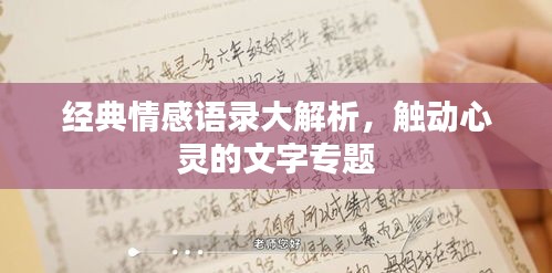 經(jīng)典情感語錄大解析，觸動心靈的文字專題
