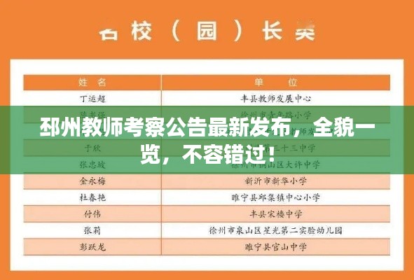 邳州教師考察公告最新發(fā)布，全貌一覽，不容錯(cuò)過(guò)！