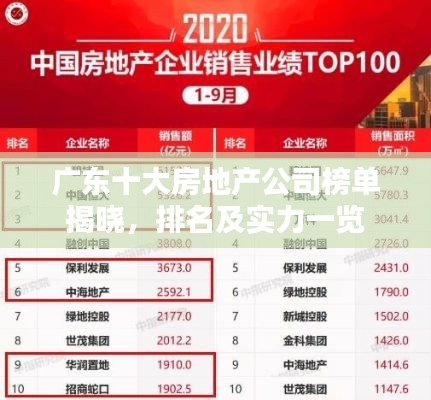 廣東十大房地產公司榜單揭曉，排名及實力一覽
